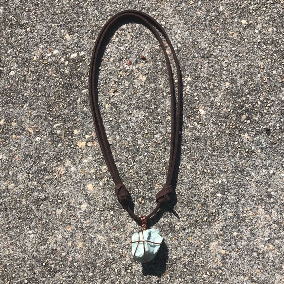 Copper Wrapped Green Aventurine - Picture 2 of 2